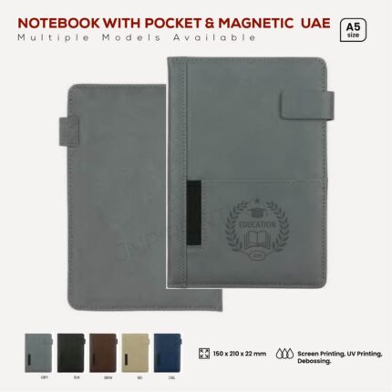 NOTEBOOK WITH POCKET & MAGNETIC PRINTING