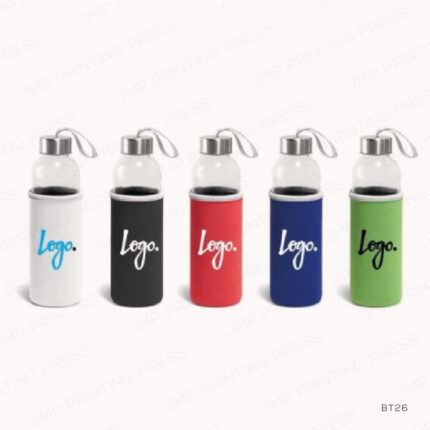 PROMOTIONAL GLASS BOTTLES WITH SLEEVE 500ML PRINTING UAE