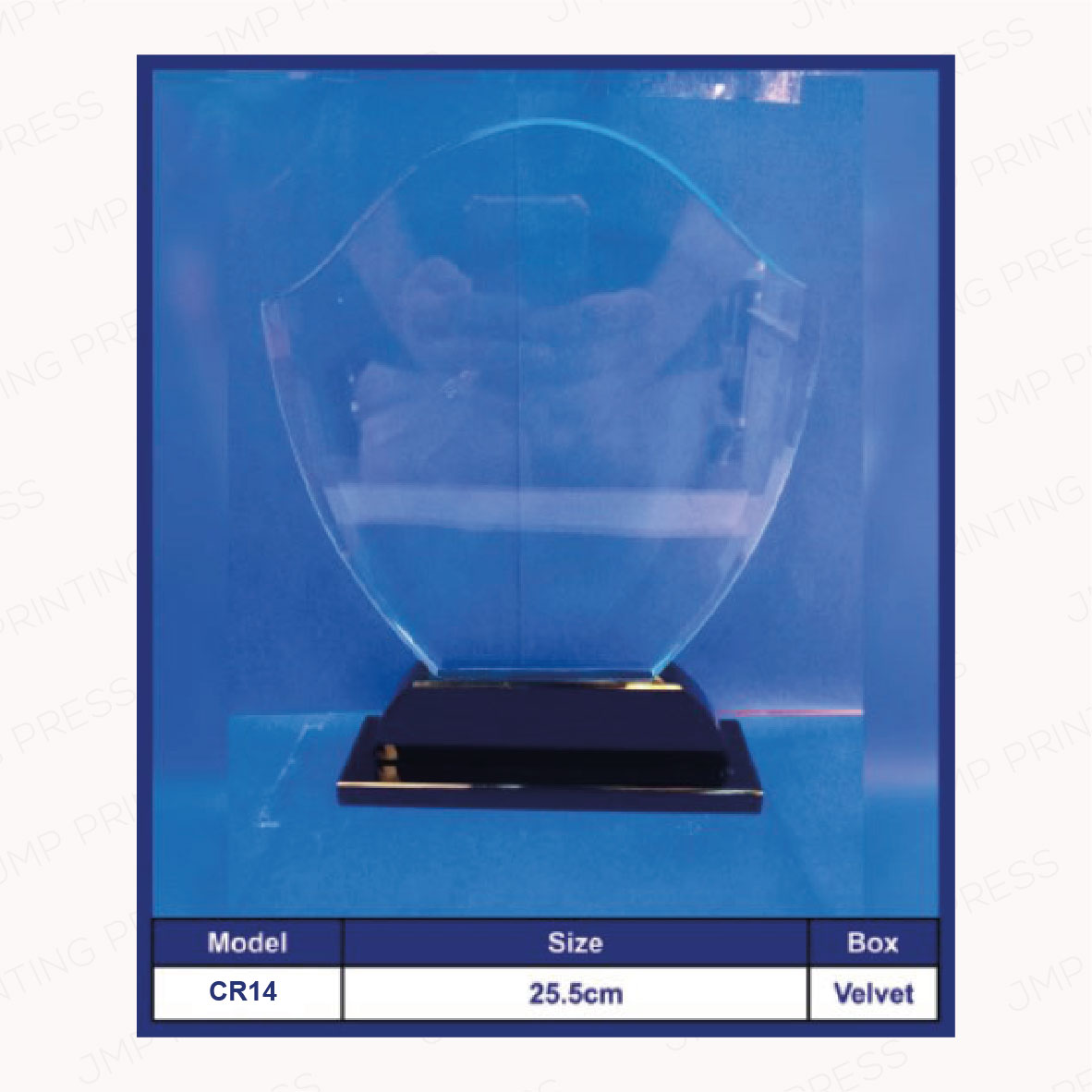 CRYSTAL CREST-14 CR14 Crystal Shield Crest Printing UAE - Image 1