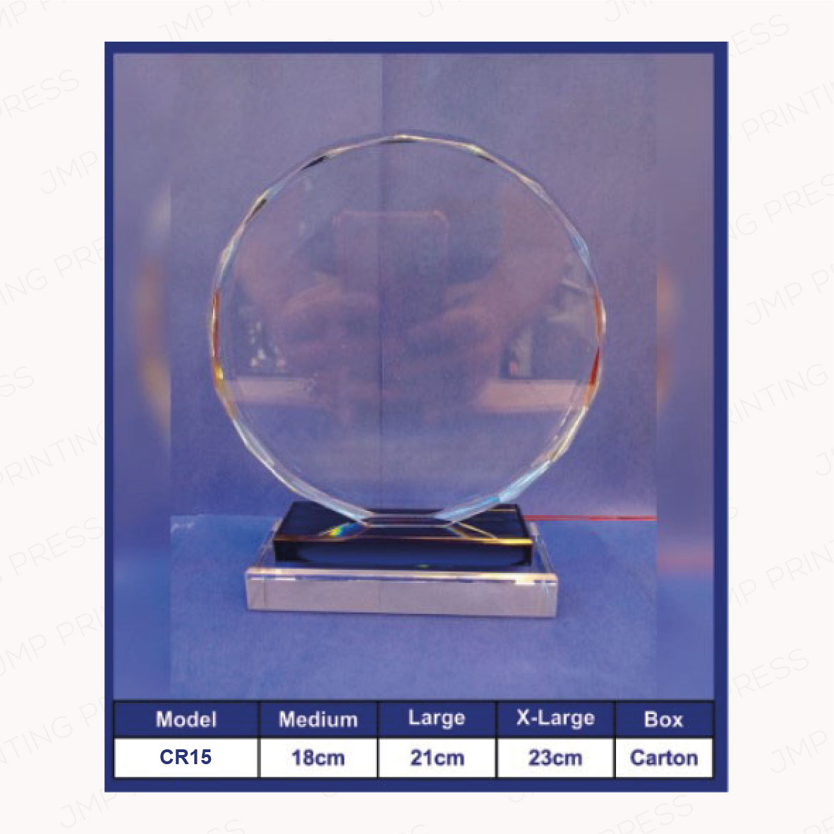 CRYSTAL CREST-15 CR15 Crystal Shield Crest Printing UAE - Image 1