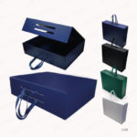 FOLDABLE GIFT BOX WITH MAGNETIC CLOSURE & RIBBON HANDLE PRINTING UAE