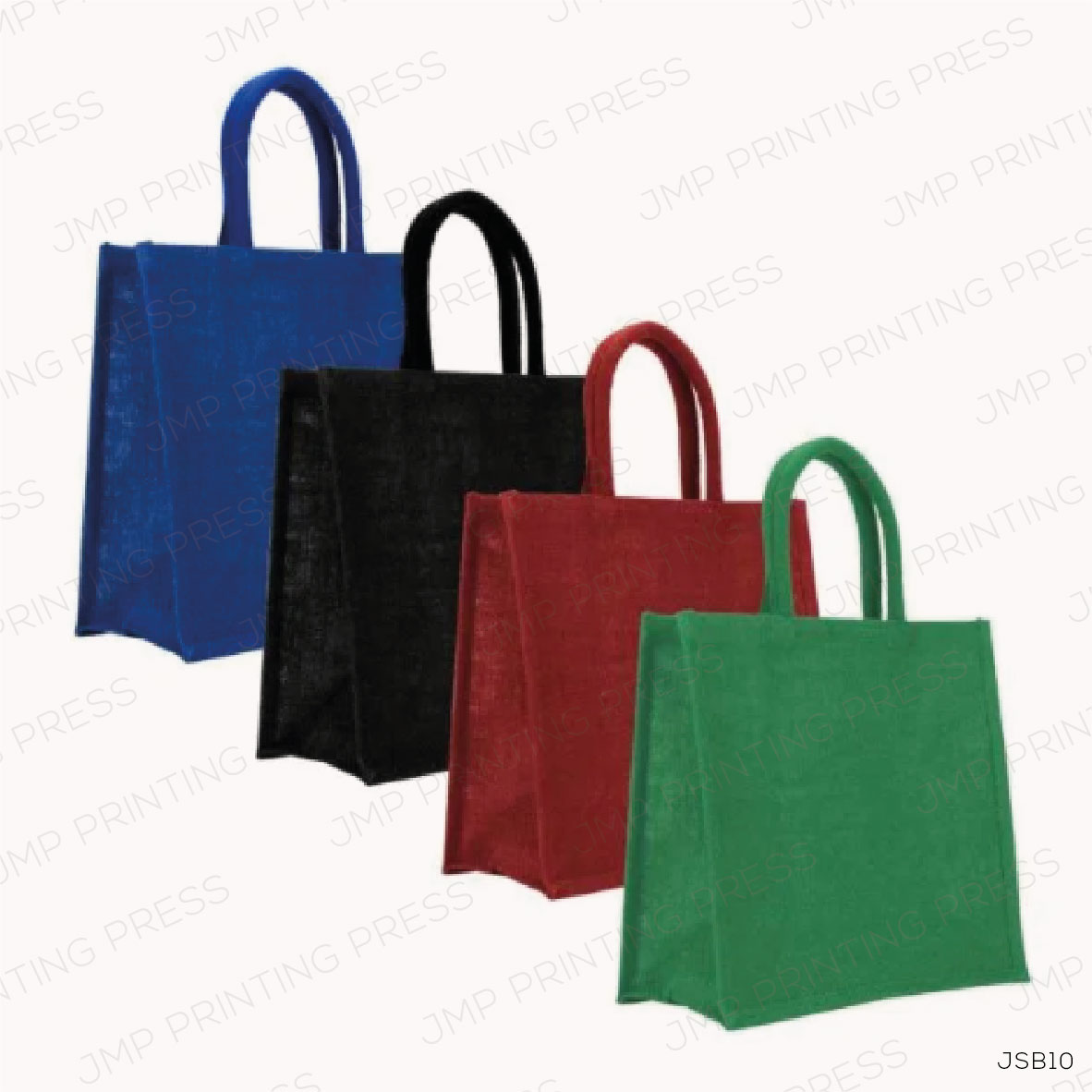 JSB10-01 REUSABLE SQUARE JUTE BAGS WITH COTTON HANDLES PRINTING UAE - Image 1