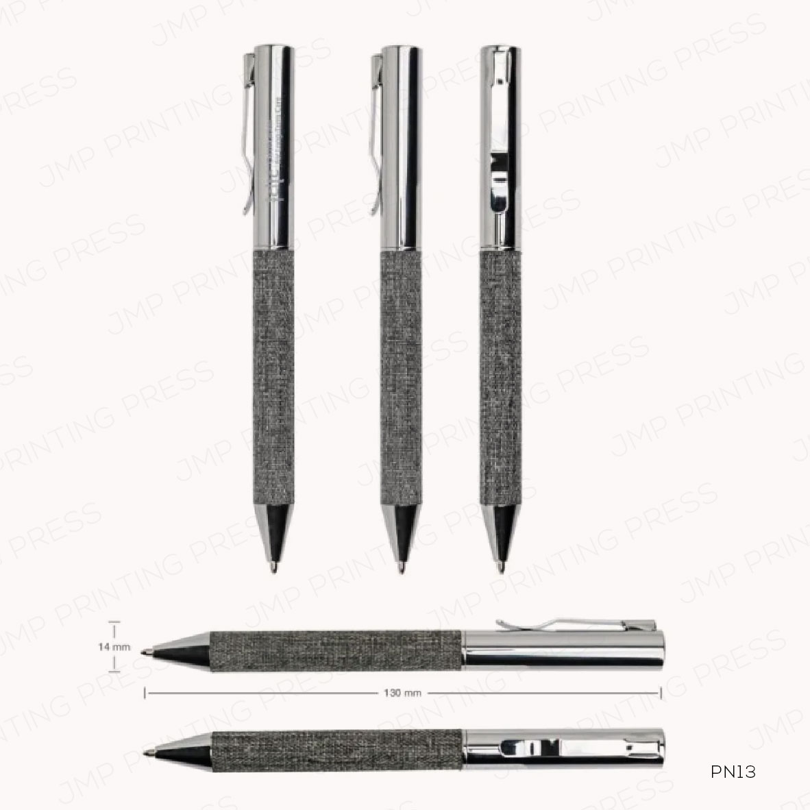 PN13-01 RPET Metal Ball Pens, Twist Action Mechanism, Blue Ink - Image 1