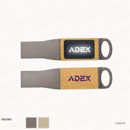 LIGHT-UP LOGO METAL & BAMBOO USB FLASH DRIVES 32GB PRINTING UAE