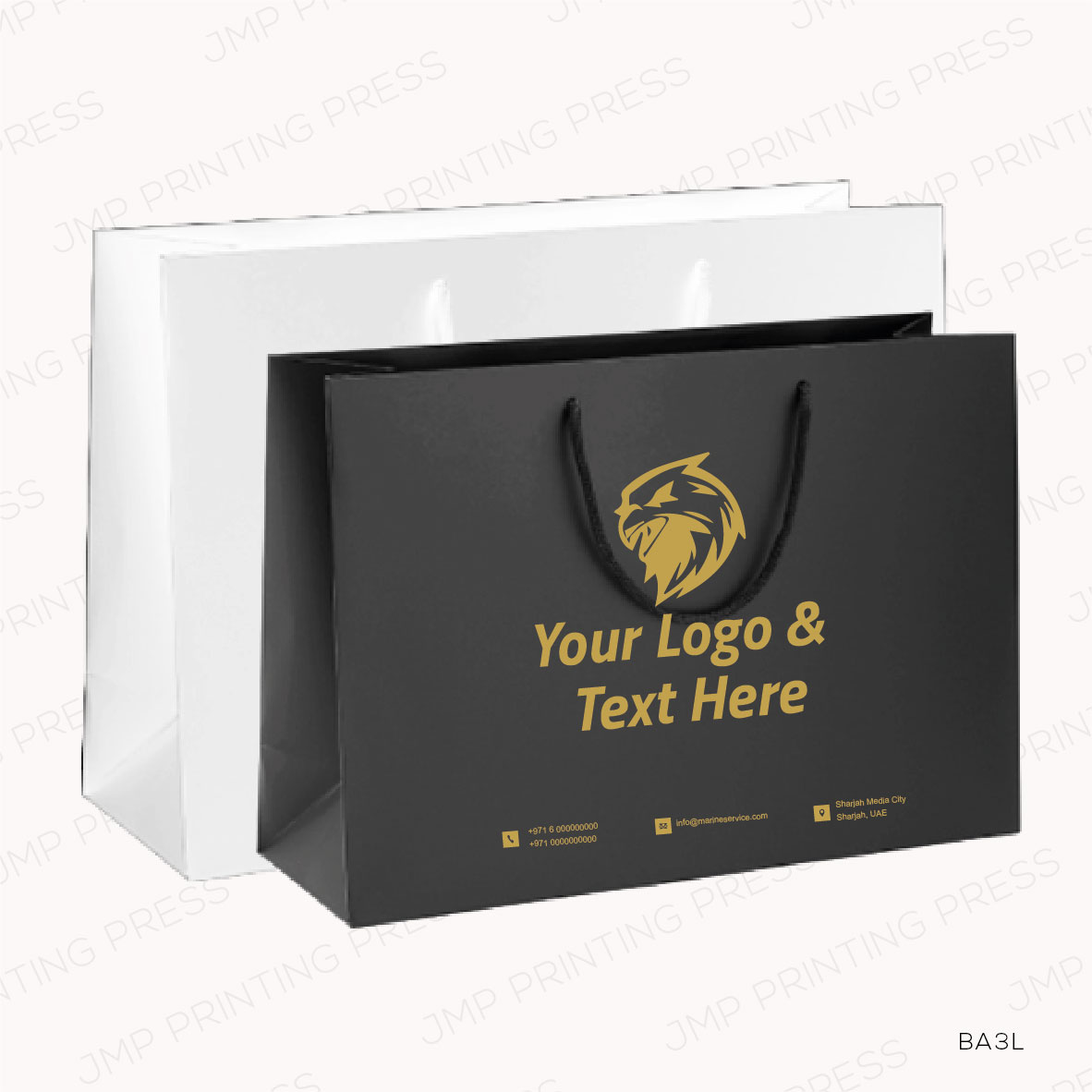 BA3L-01 A3 READYMADE PAPER BAG – LANDSCAPE 39 × 30 × 10 CM PRINTING UAE - Image 1
