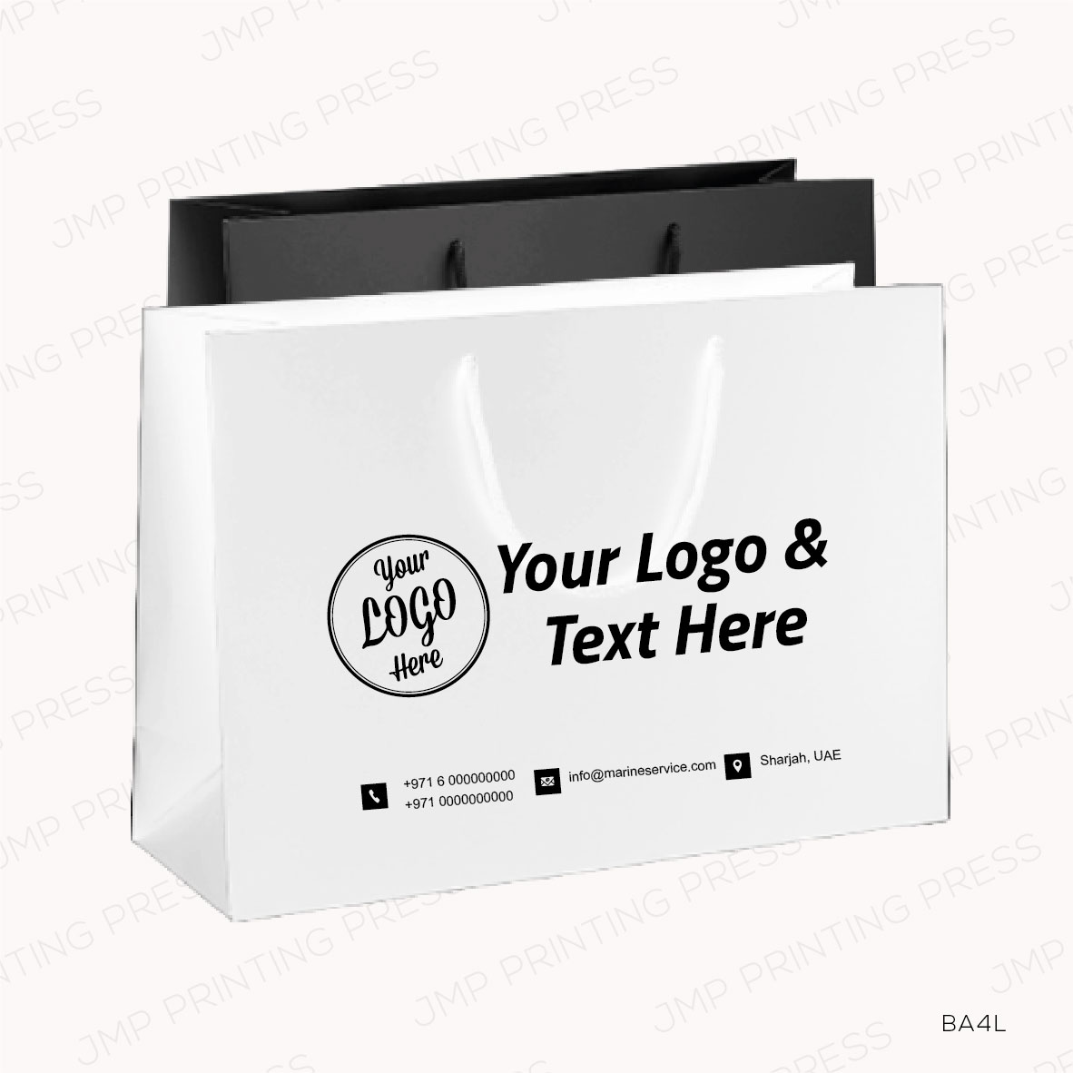 BA4L-01 A4 READYMADE PAPER BAG – LANDSCAPE 32 × 25 × 10 CM PRINTING UAE - Image 1