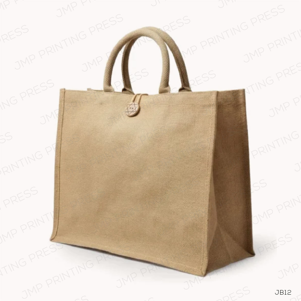 JB12-01 JB12 - Reusable Jute Bags with Button PRINTING UAE 33 X 19 X 43CM - Image 1
