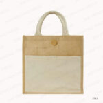 JB13 - Jute Bags with Cotton Pocket and Handle PRINTING UAE 35 X 12 X 35CM - Image 2