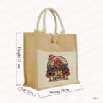 JB13 - Jute Bags with Cotton Pocket and Handle PRINTING UAE 35 X 12 X 35CM - Image 3