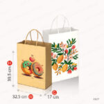 KB27 KRAFT PAPER BAGS – WITH TOP FOLD 34.5 × 17 × 32.5  17 CM PRINTING UAE