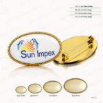 N11G - GOLD OVAL ROPE DESIGN METAL BADGES PRINTING UAE