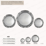 N13S - SILVER ROUND FLOWER DESIGN METAL BADGES PRINTING UAE
