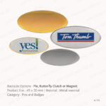 N17B - OVAL FLAT METAL BADGES PRINTING UAE