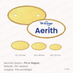 N33B - GOLD PVC INJECTED OVAL NAME BADGES PRINTING UAE