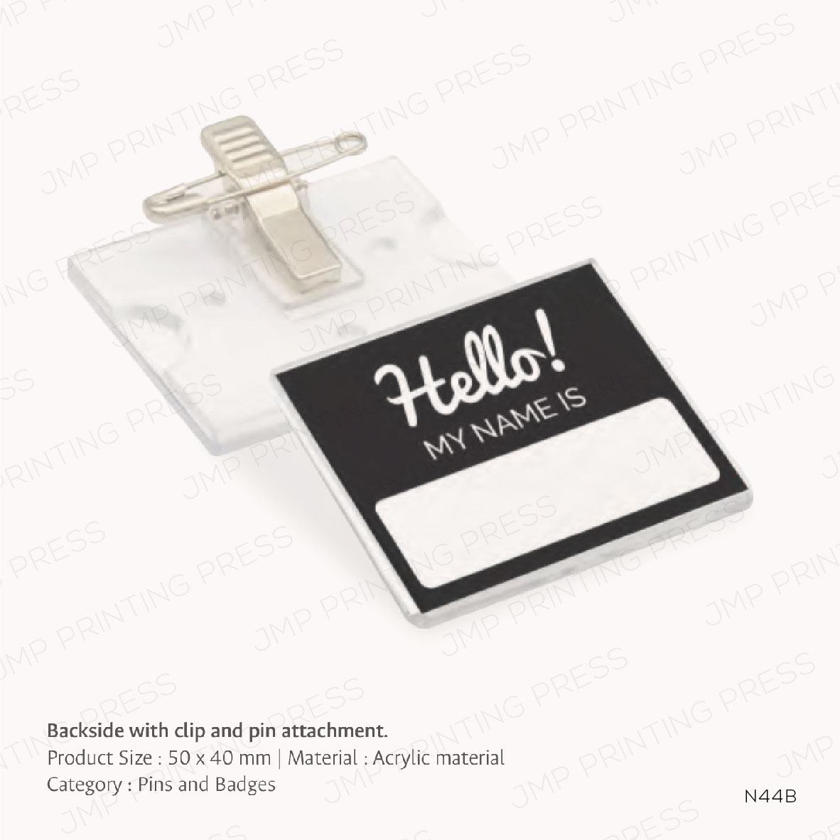 N44B-01 N44B - REUSABLE ACRYLIC NAME BADGES PRINTING UAE - Image 1