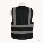 SF14 - BLACK SAFETY VEST WITH VELCRO CLOSURE PRINTING UAE - Image 2