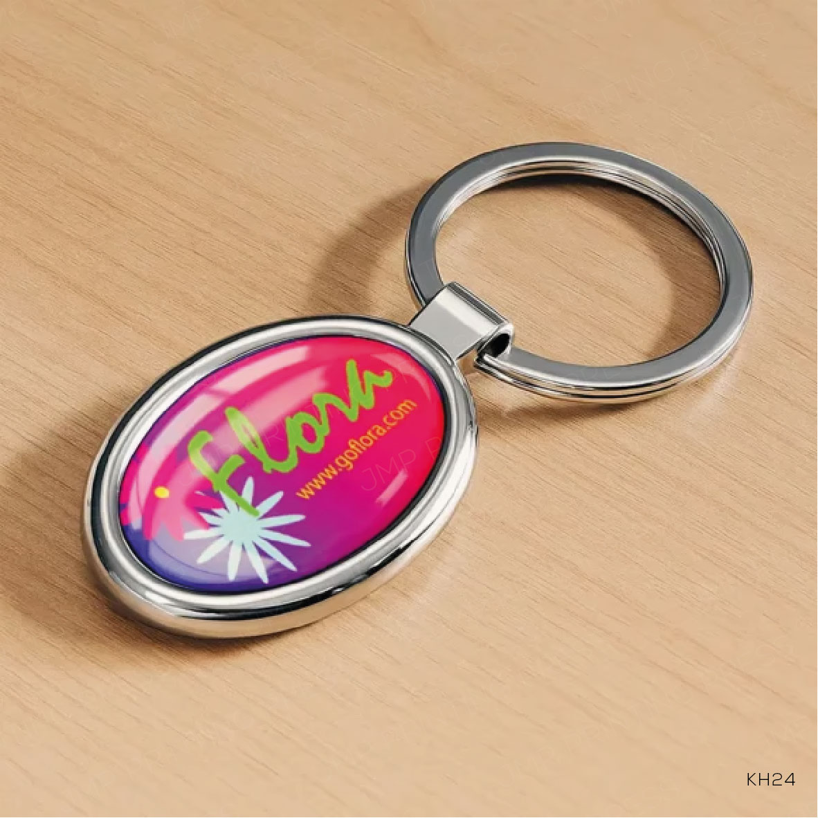 KH24-02 KH24 - PROMOTIONAL OVAL METAL KEYCHAINS PRINTING UAE - Image 1