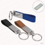 KH33 - METAL KEY CHAINS WITH LEATHER STRAP | PRINTING UAE