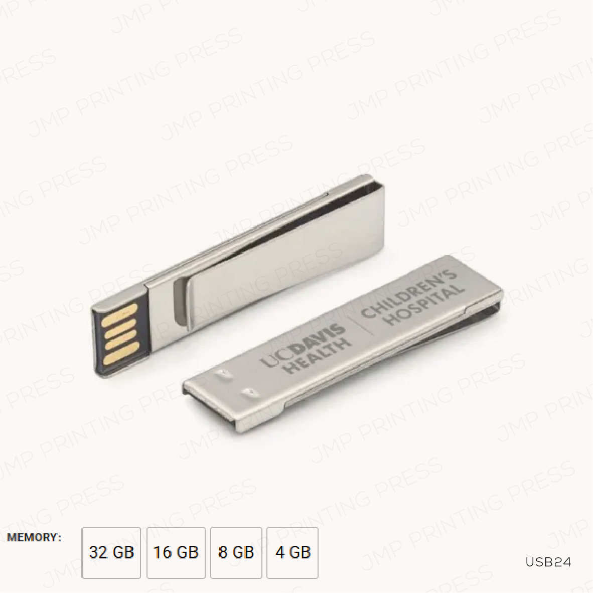 USB21-303926-04 USB24 - METAL CLIP USB FLASH DRIVES PRINTING UAE - Image 1