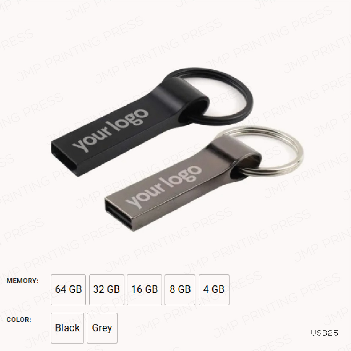 USB21-303926-05 USB25 - METAL USB FLASH WITH KEY RING PRINTING UAE - Image 1