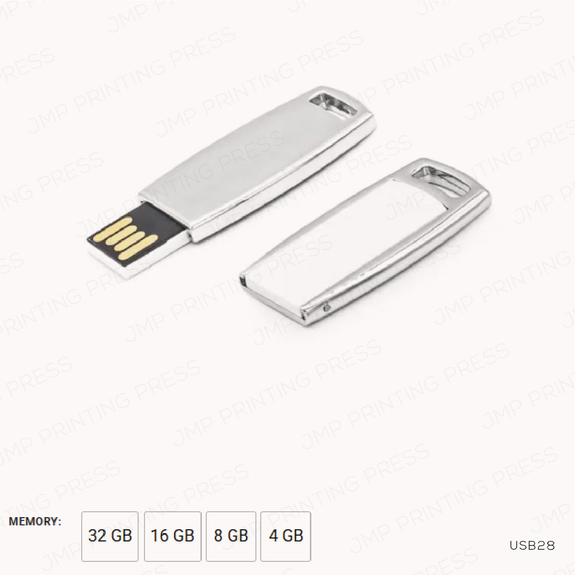 USB21-303926-08 USB28 - THIN WHITE METAL CASE USB FLASH PRINTING UAE - Image 1