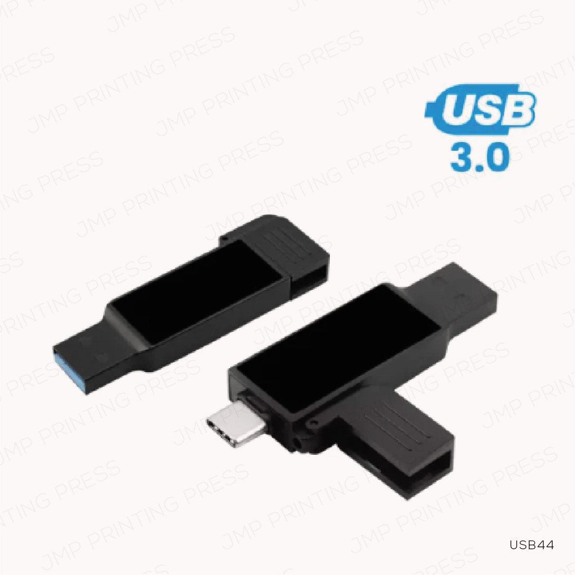 USB41-503926-04 USB44 - BLACK OTG USB WITH LED LOGO 32GB V3.0 TYPE-C PRINTING UAE - Image 1