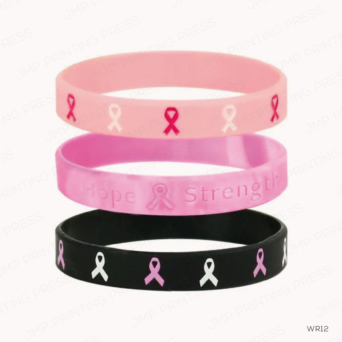 WR12-01 WR12 - Breast Cancer Awareness Wristbands PRINTING UAE - Image 1
