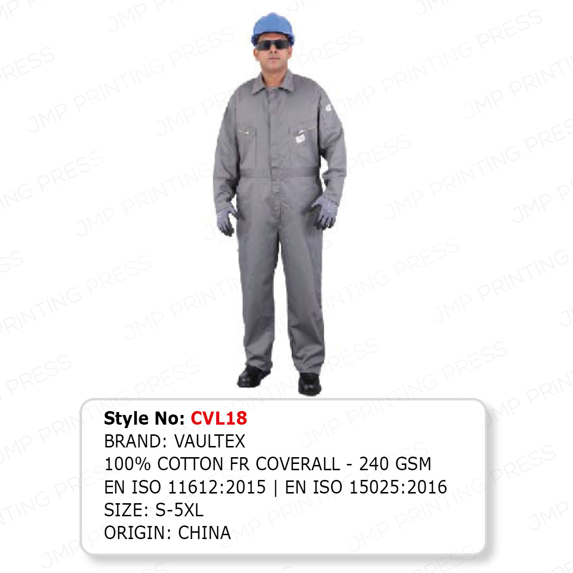 ALL COVERALL10926--08 CVL18 - VAULTEX FLAME RESISTANT COTTON COVERALL PRINTING UAE - Image 1