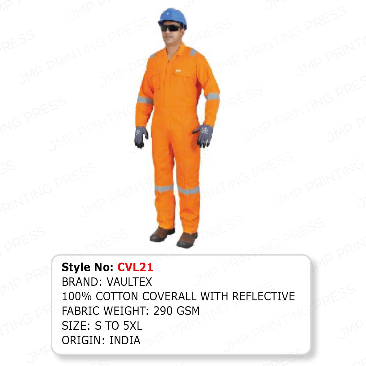 ALL COVERALL10926--11 CVL21 - PREMIUM REFLECTIVE COTTON WORK COVERALL PRINTING UAE - Image 1