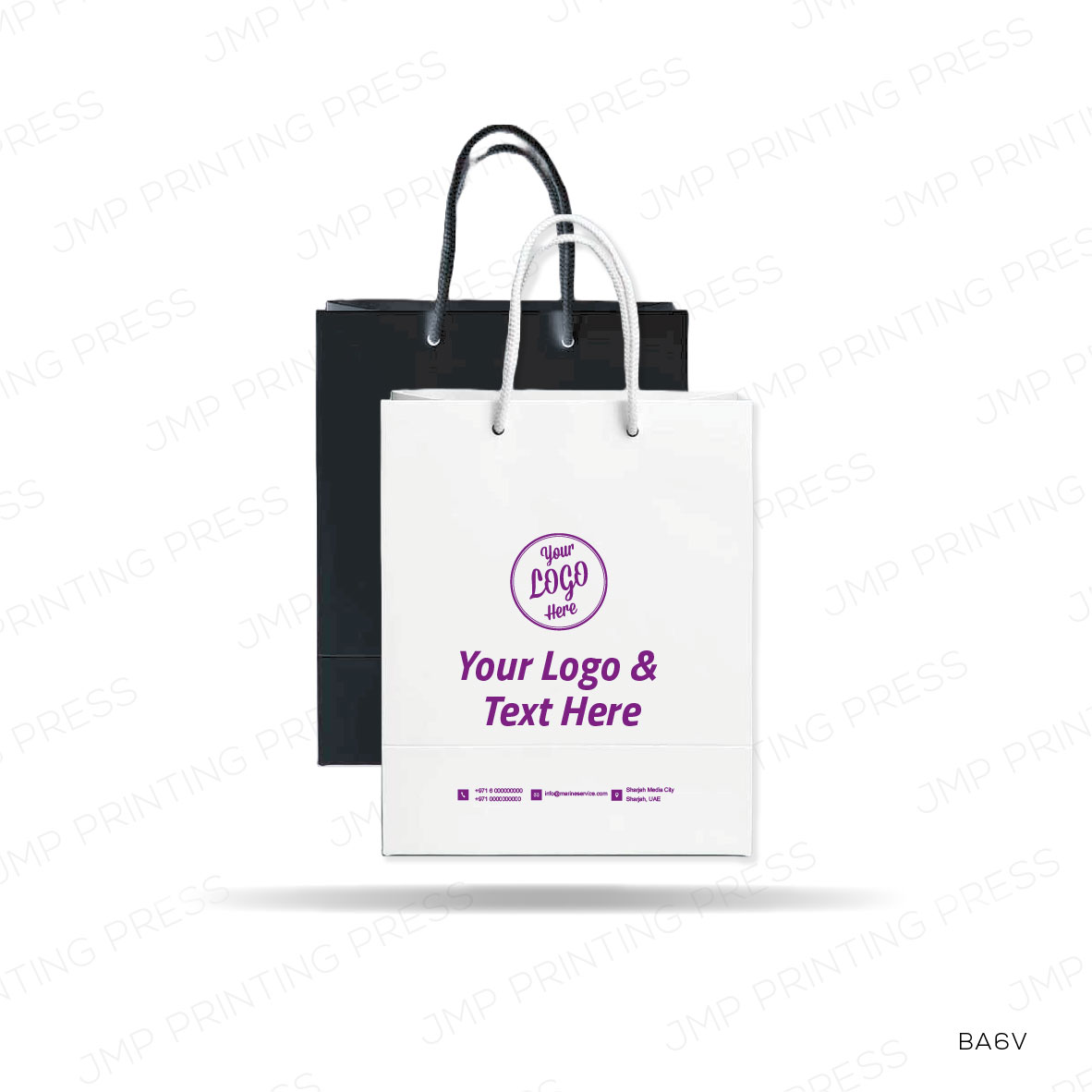 BA6V-81026-01 A6 READYMADE PAPER BAG – VERTICAL 12 × 16 × 7 CM PRINTING UAE - Image 1