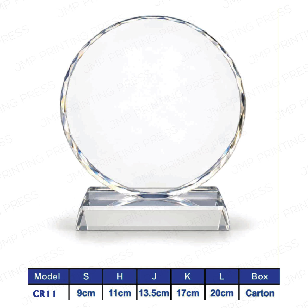 Crystal Crest CR-01 CR11 - Round Crystal Shield Crest Printing UAE - Image 1