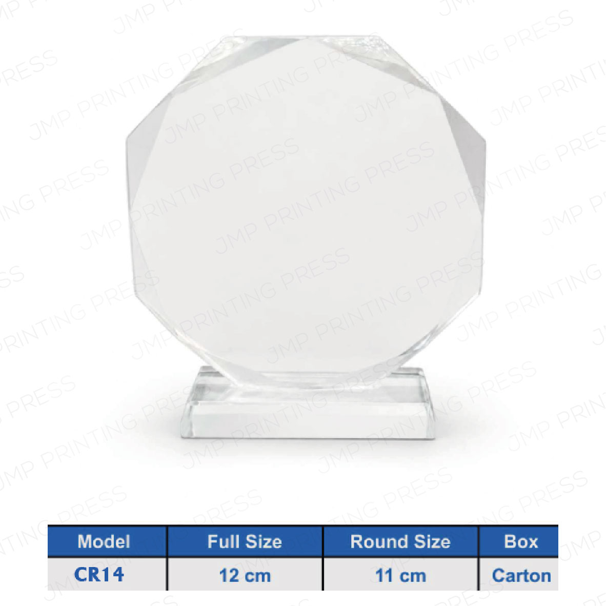 Crystal Crest CR-04 CR14 - Polygon Background Frosted Crystal Shield Crest Printing UAE - Image 1
