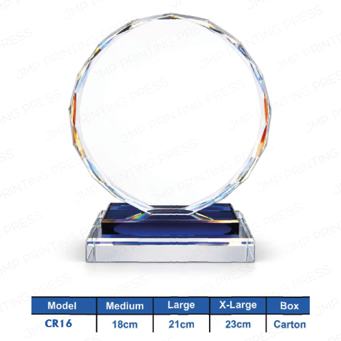 Crystal Crest CR-06 CR16 - Round Colour Border Crystal Shield Crest Printing UAE - Image 1