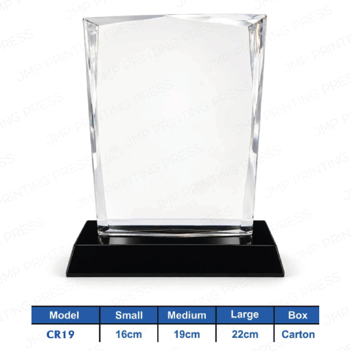 Crystal Crest CR-09 CR19 - Rectangle Crystal Shield Crest Printing UAE - Image 1