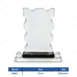 CR83 - Symboled Crystal Shield Wood Box Crest Printing UAE