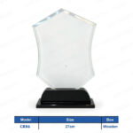 CR86 - Modern Design Crystal Shield Wood Box Crest Printing UAE