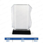 CR93 - Side Curve Design Crystal Shield Wood Box Crest Printing UAE
