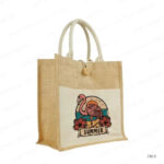 JB13 - Jute Bags with Cotton Pocket and Handle PRINTING UAE 35 X 12 X 35CM