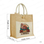 JB13 - Jute Bags with Cotton Pocket and Handle PRINTING UAE 35 X 12 X 35CM - Image 3