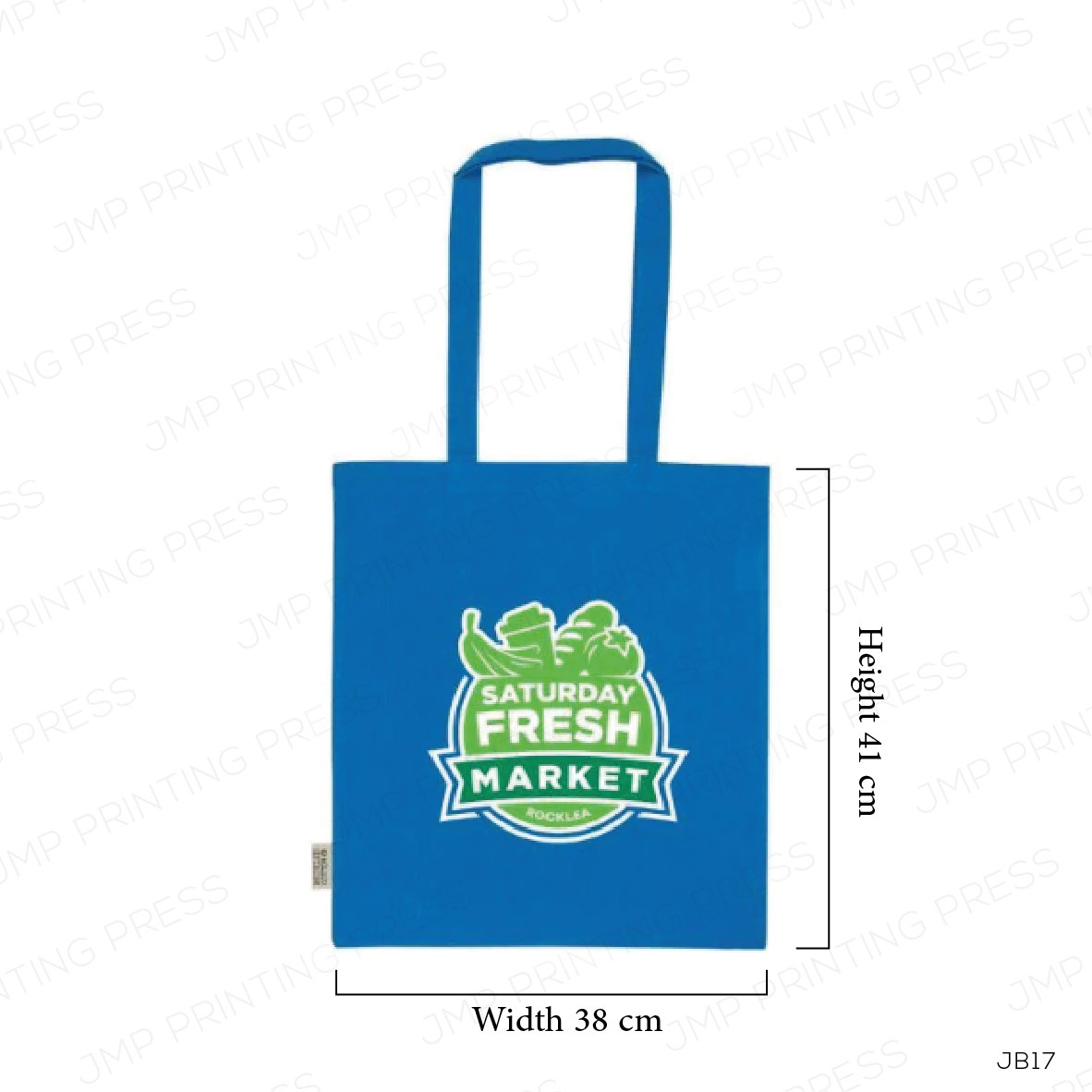 JB1781026-02 JB17 - RECYCLED COTTON BAGS WITH LONG STRAP PRINTING UAE 41 X 38CM - Image 1