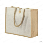 JB19 - JUTE SHOPPING BAGS WITH BUTTON 40 X 15 X 40CM - Image 2