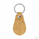 KH11 - CORK & PU KEYCHAINS WITH 32MM METAL FLAT KEY RING PRINTING UAE