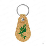KH11 - CORK & PU KEYCHAINS WITH 32MM METAL FLAT KEY RING PRINTING UAE - Image 2