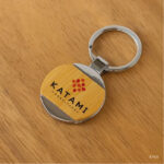 KH16 - ROUND BAMBOO & METAL KEYCHAINS 32MM PRINTING UAE - Image 2