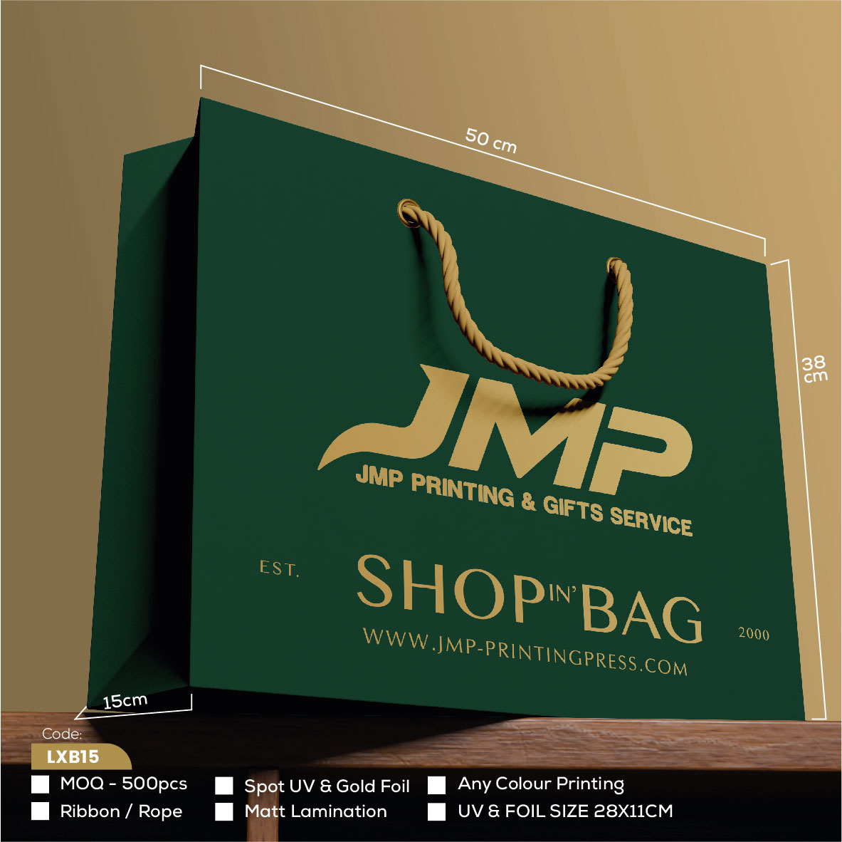 LXB15-01 LXB15 – BOUTIQUE LUXURY PAPER BAG PRINTING UAE - Image 1