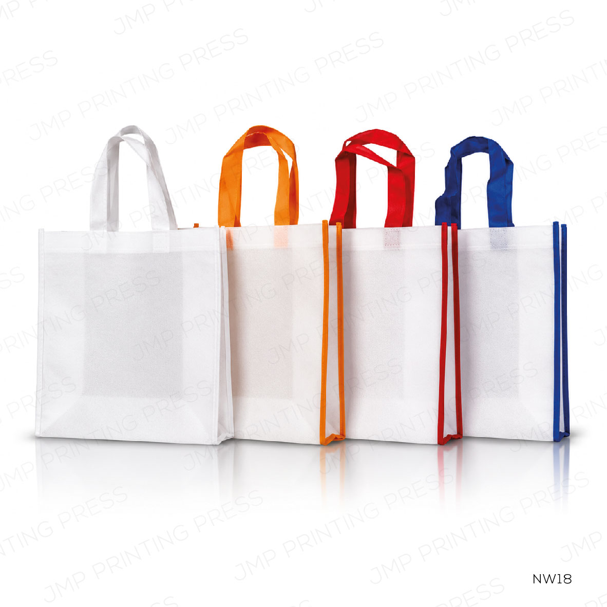 NW18-01 NW18 - A5 WHITE NON-WOVEN BAGS 24×9×20 CM PRINTING UAE - Image 1