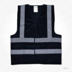 SF14 - BLACK SAFETY VEST WITH VELCRO CLOSURE PRINTING UAE
