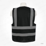 SF14 - BLACK SAFETY VEST WITH VELCRO CLOSURE PRINTING UAE - Image 2