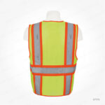 SF20 - YELLOW SAFETY VEST WITH ORANGE LINING PRINTING UAE - Image 2