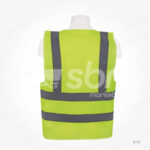 SF21 - POLYESTER SAFETY FABRIC VEST, YELLOW COLOR PRINTING UAE - Image 2